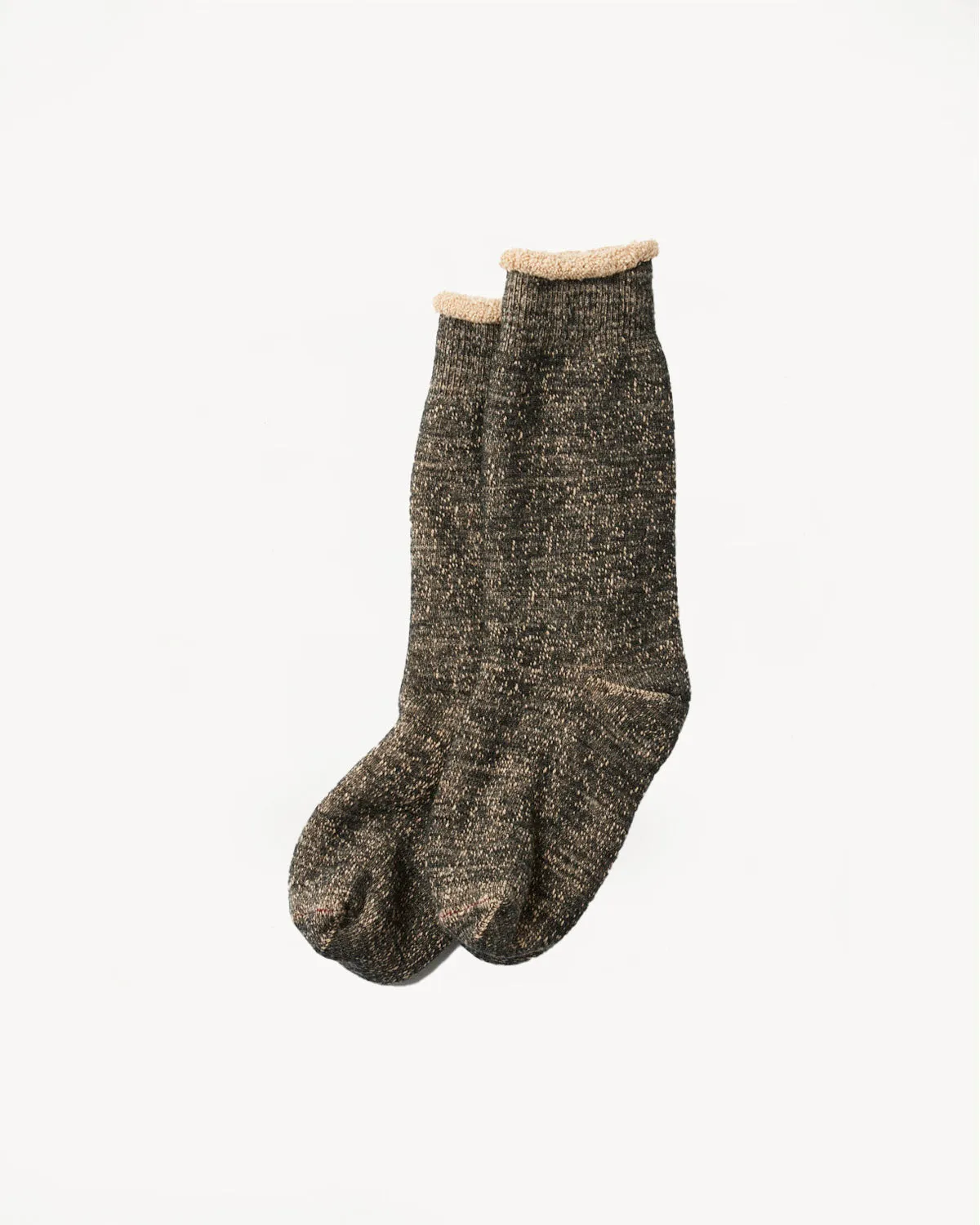 R1001-BR - Double Face Crew Socks Merino Wool OG - Black, Brown