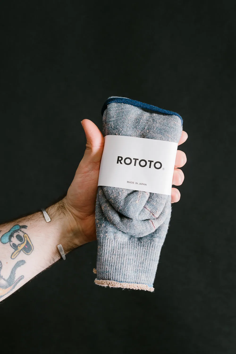R1001-BR - Double Face Crew Socks Merino Wool OG - Blue, Brown