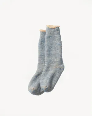 R1001-BR - Double Face Crew Socks Merino Wool OG - Blue, Brown