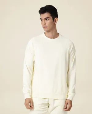 Rare Rabbit Articale Men's Arum Blonde Yellow Cotton Fabric Full Sleeves Solid Sweatshirt
