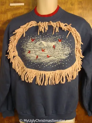 Red Cardinal Birds in Winter Tacky Christmas Sweatshirt