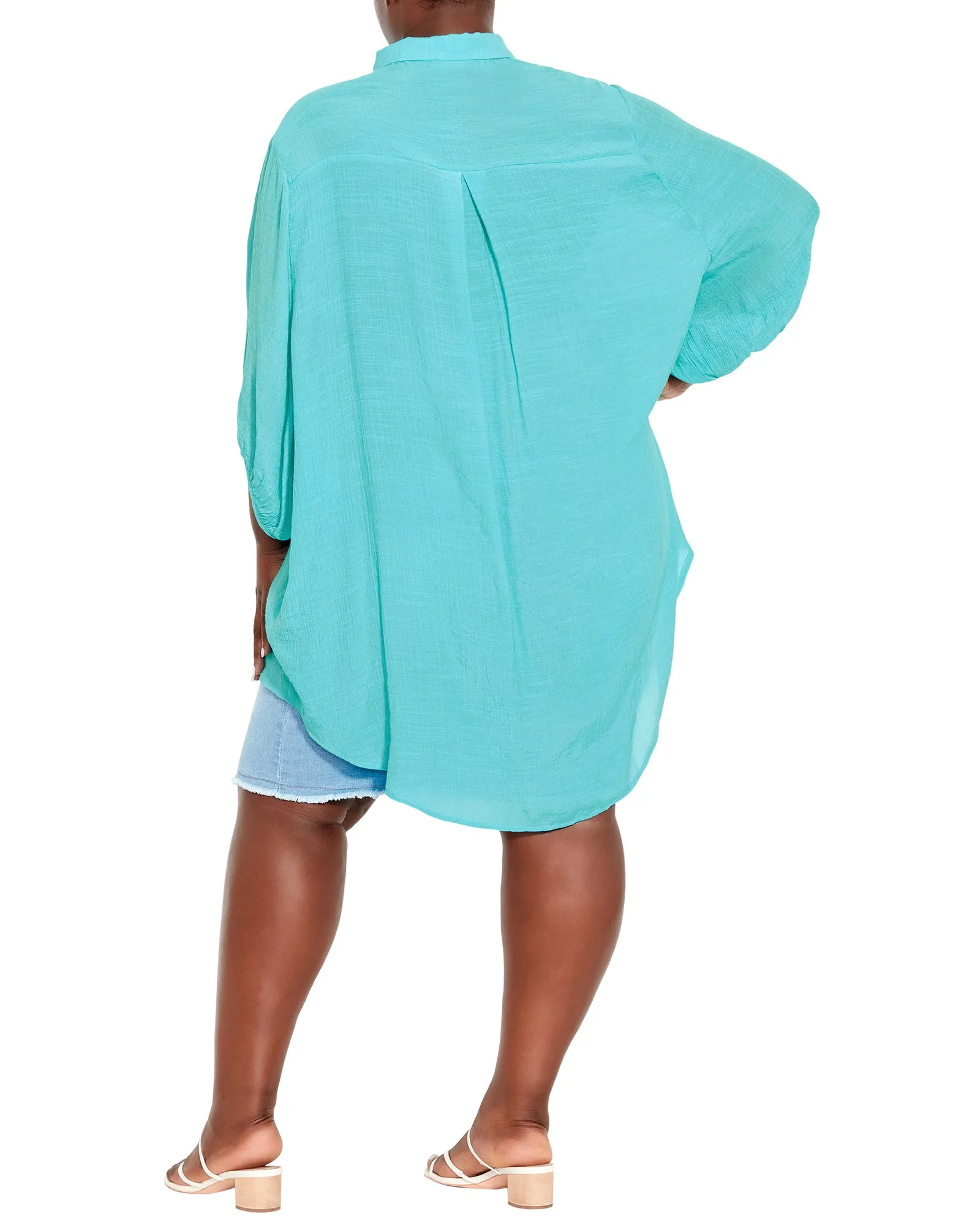 Renata Longline Shirt | Turquoise