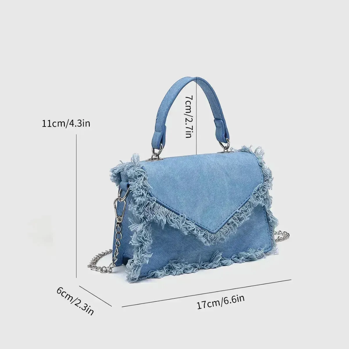 Retro Tassel Bag Denim Mini Crossbody denim bag