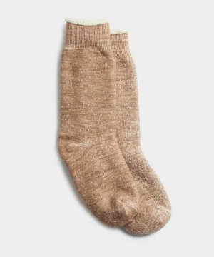 Rototo Double Face Crew Sock in Camel