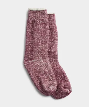 Rototo Double Face Crew Sock in Grape