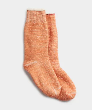 Rototo Double Face Crew Sock in Orange