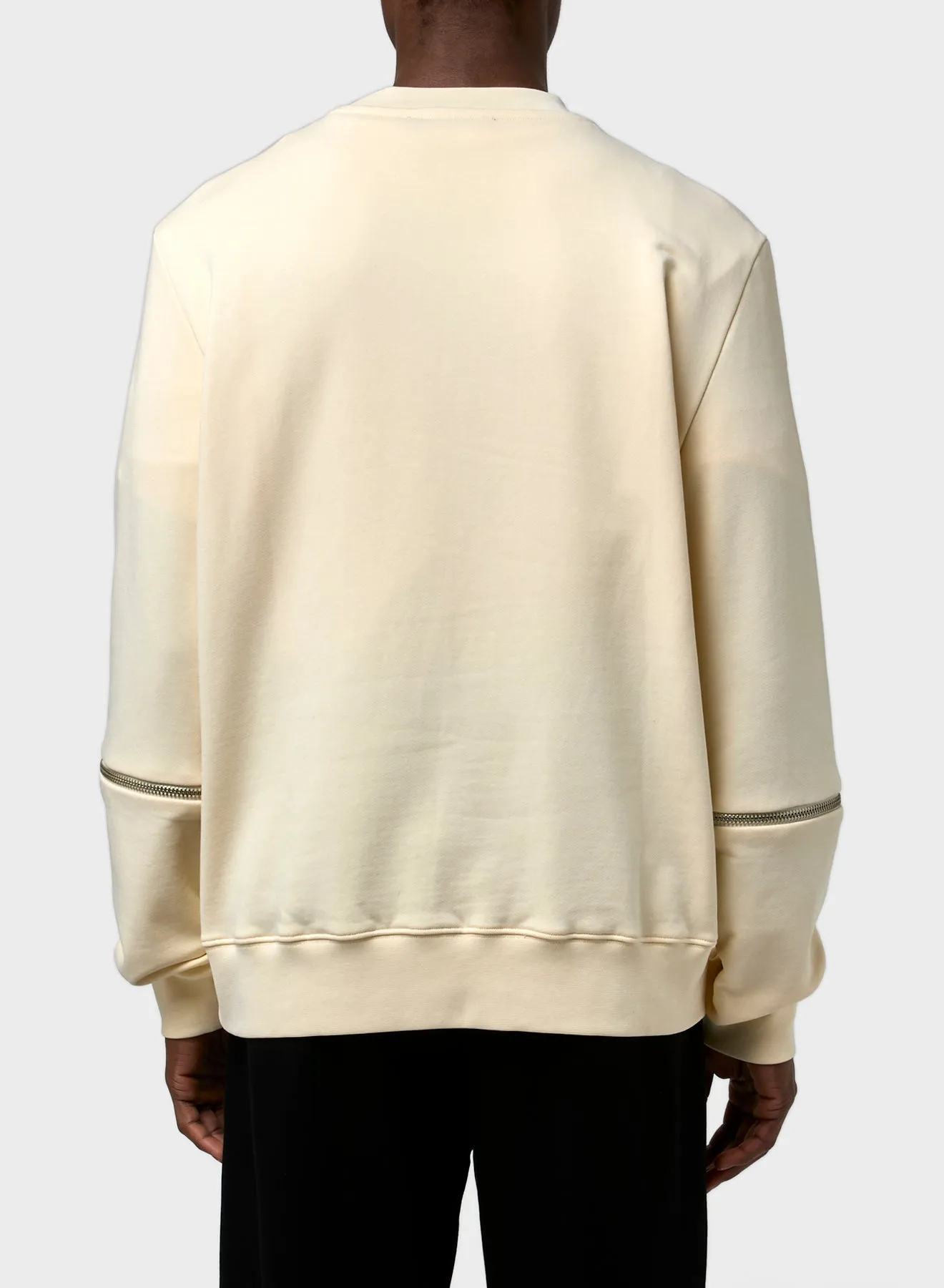 ROUNDNECK FLEECE WITH ZIP ON ELBOW