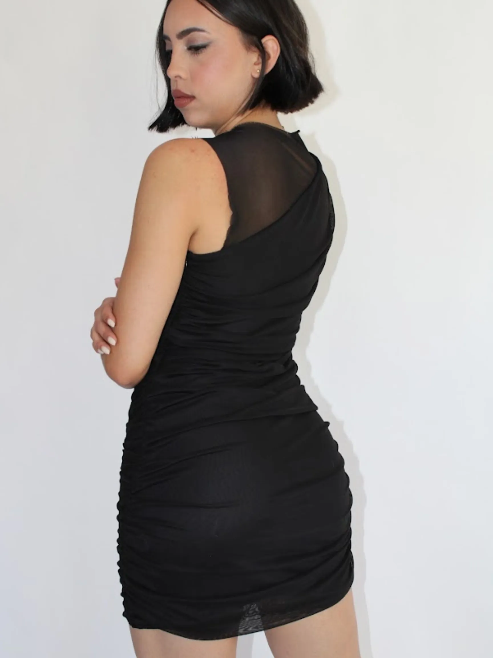 Seduction in the Evening Mesh Mini Dress