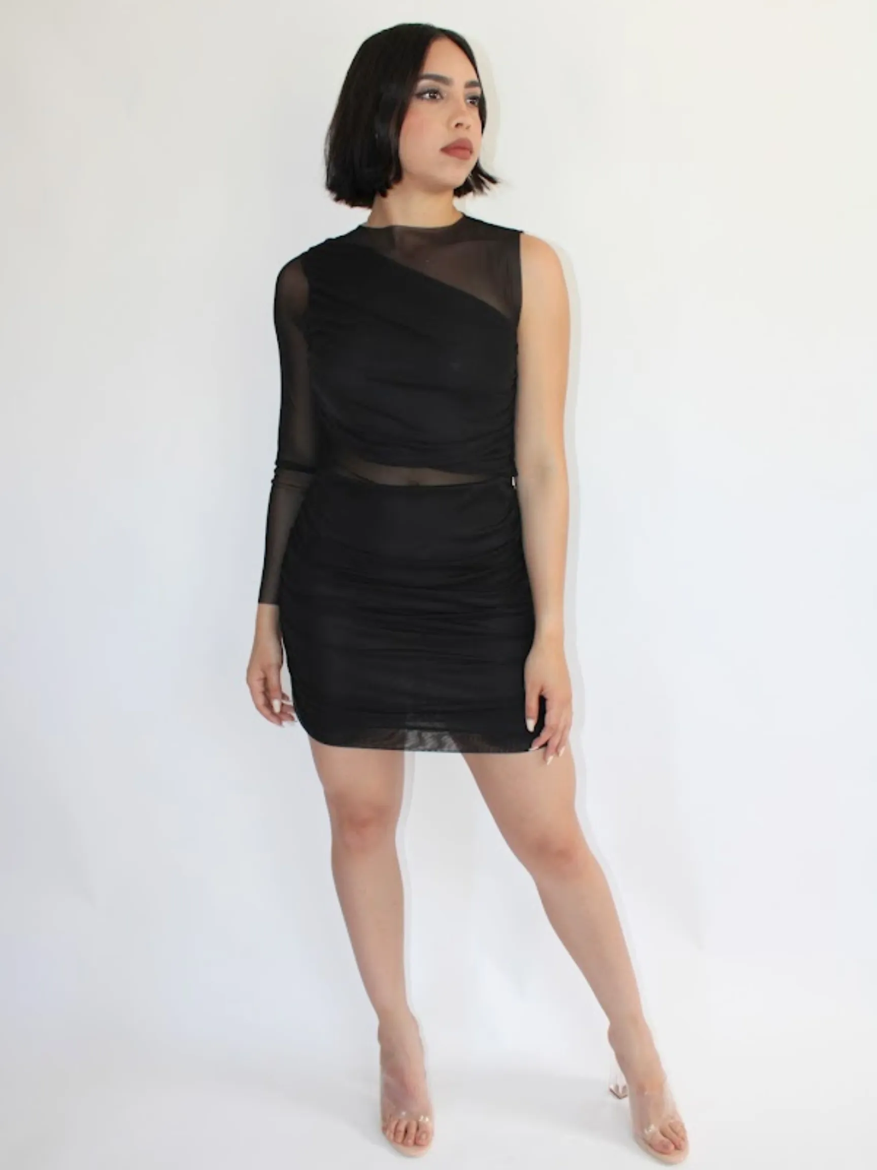 Seduction in the Evening Mesh Mini Dress