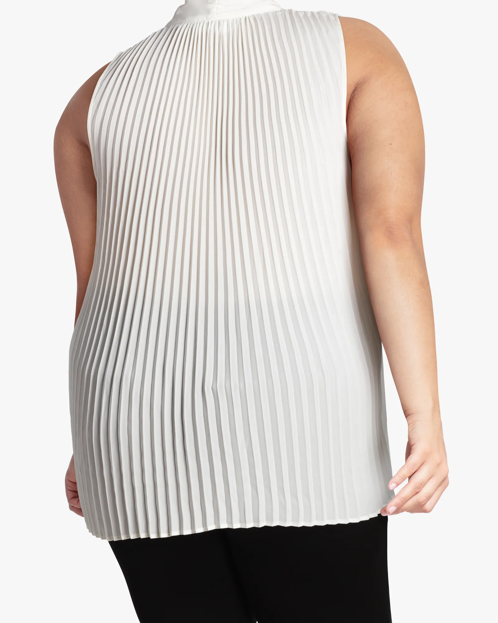 Shannon Pleated Sleeveless Blouse | Ivory