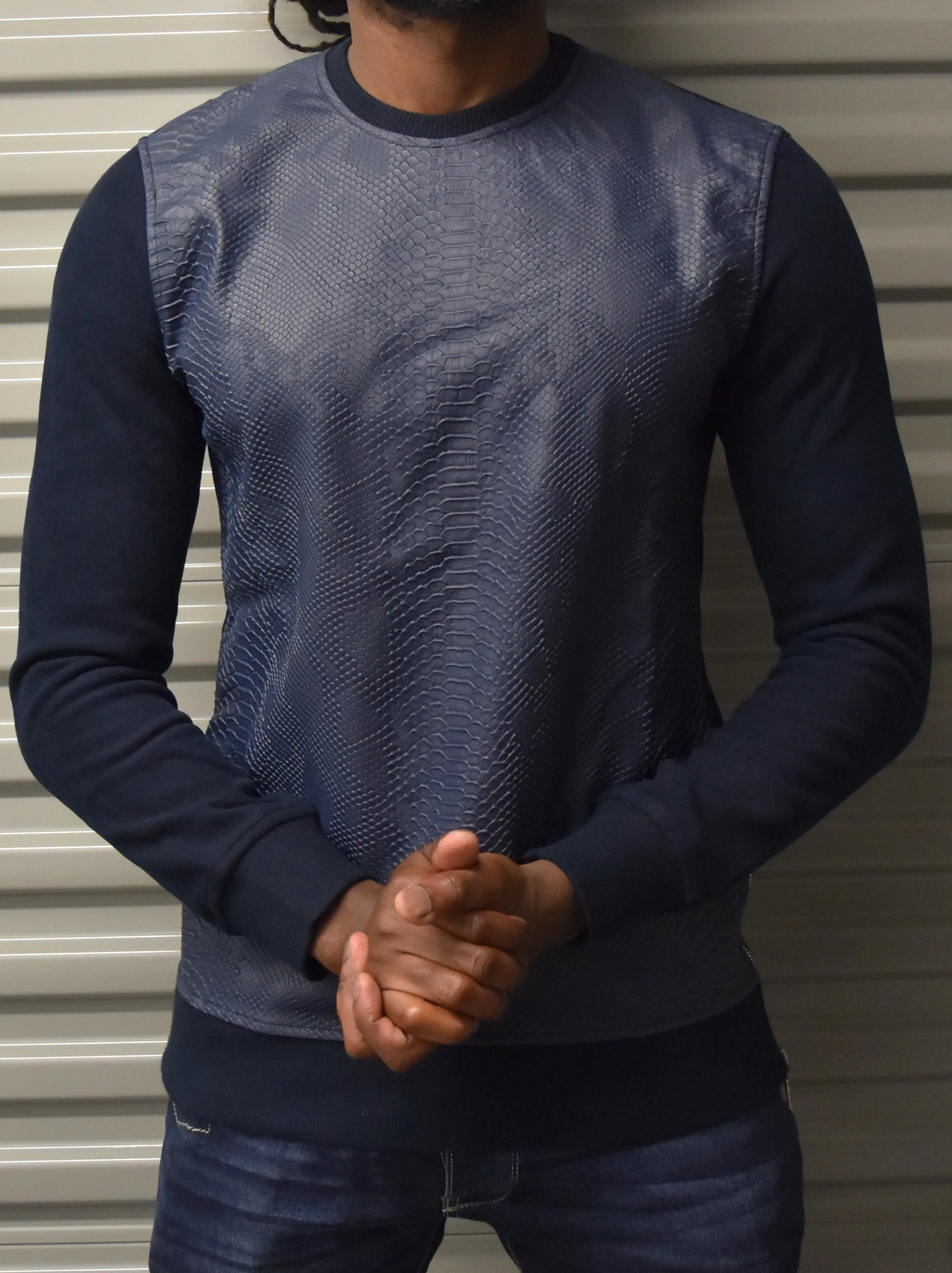 Snake Skin Sweatshirt - Nany Blue E18