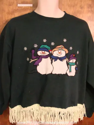 Snowman Family Trio Funny Novelty Christmas Sweatshirt