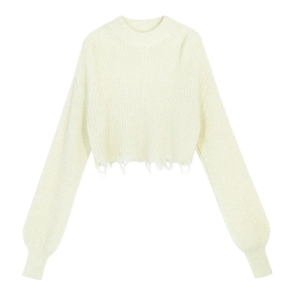 Solid Casual Knitting Sweaters For Women Round Neck Long Sleeve Minimalist Temperament Sweater Female Fashion