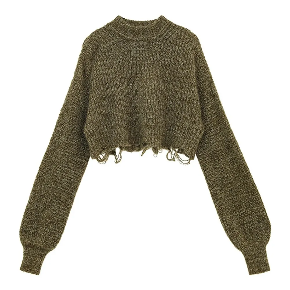 Solid Casual Knitting Sweaters For Women Round Neck Long Sleeve Minimalist Temperament Sweater Female Fashion