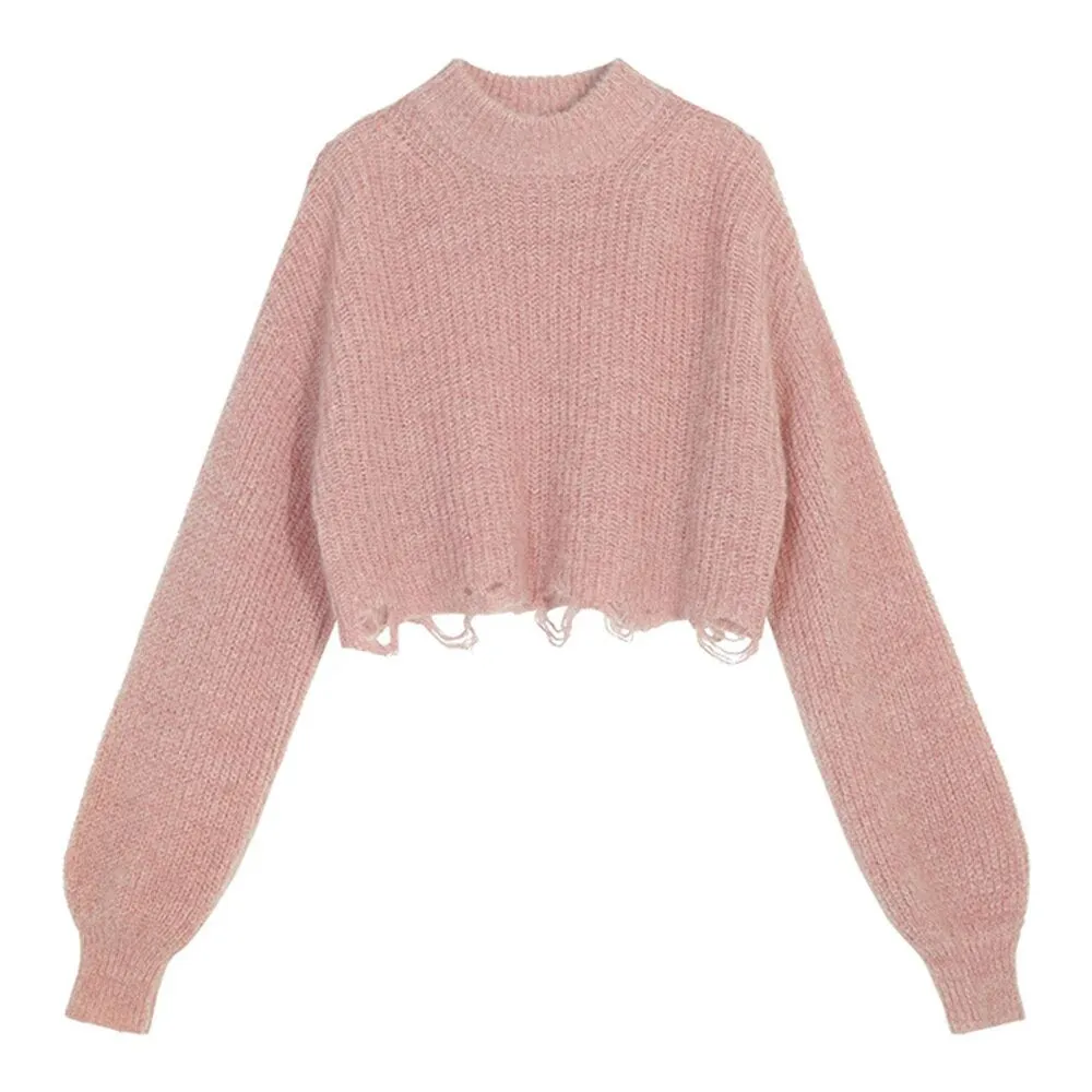 Solid Casual Knitting Sweaters For Women Round Neck Long Sleeve Minimalist Temperament Sweater Female Fashion