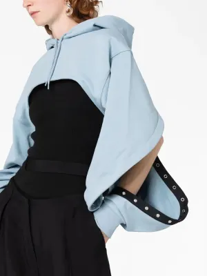 Solid Casual Open Sleeves Designer Sweatshirts For Women Hooded Long Sleeve Streetwear Sweatshirt Female Fashion