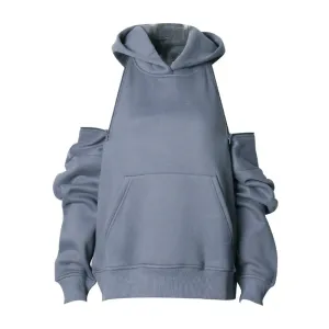 Solid Patchwork Zipper Casual Sweatshirts For Women Hooded Long Sleeve Minimalist Loose Pullover Sweatshirt Female Fashion