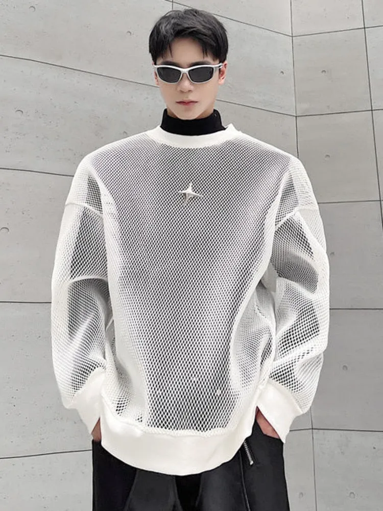 Star Darkwear Mesh Hollow Sweatshirt