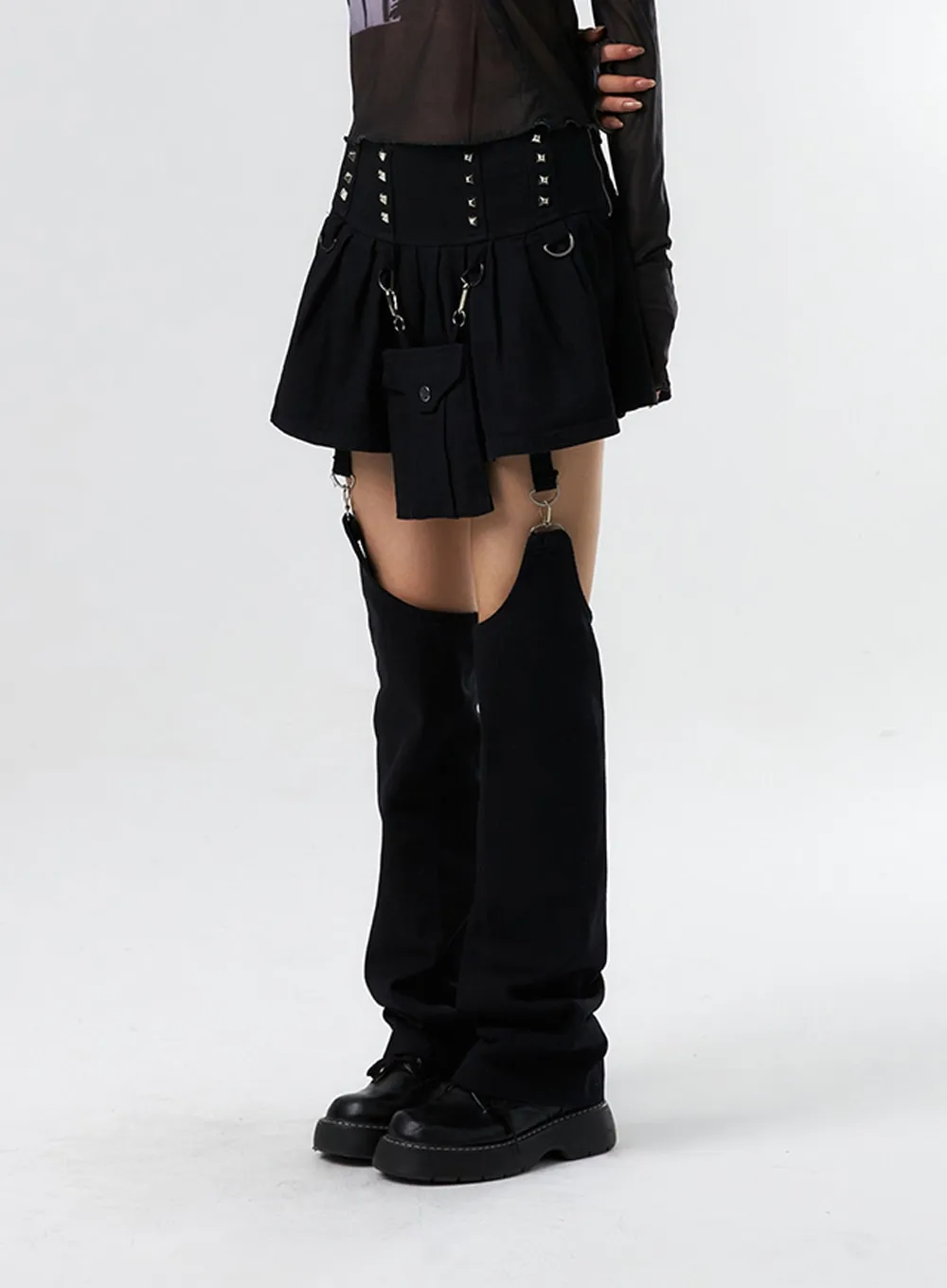 Studded Buckle Mini Skort IS322