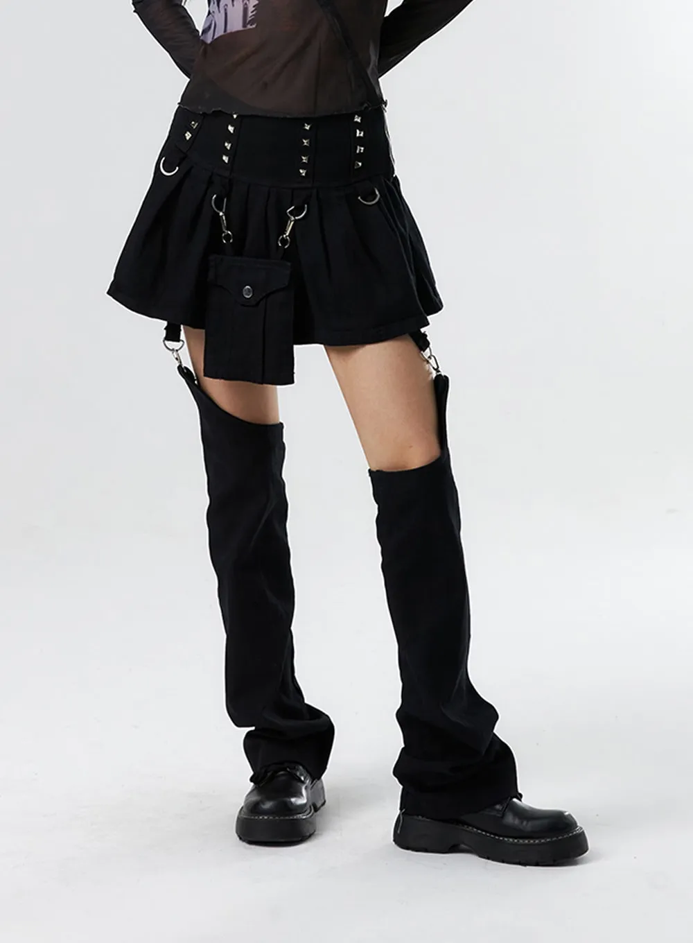 Studded Buckle Mini Skort IS322