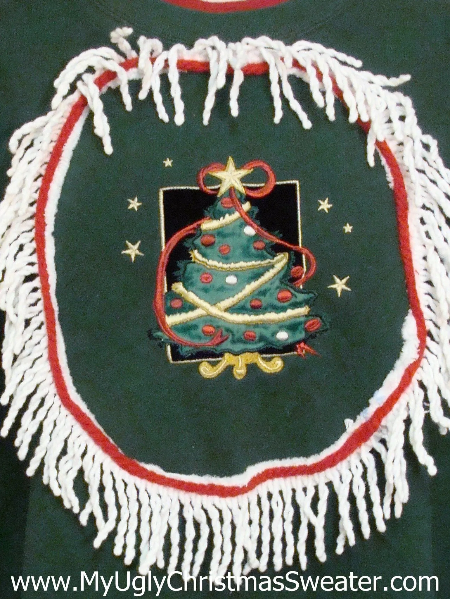 Tacky Green Christmas Sweatshirt with Festive Tree