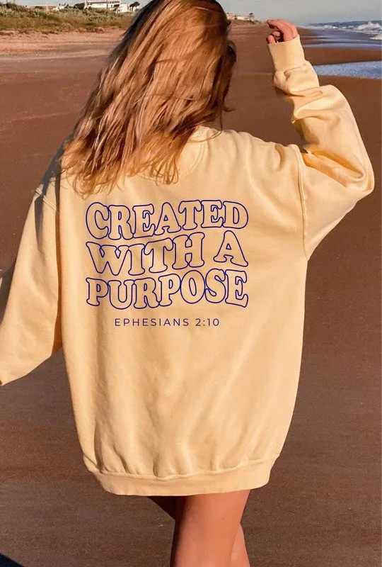 TEEK - Plus Size Created With Purpose Comfort Color Sweatshirt