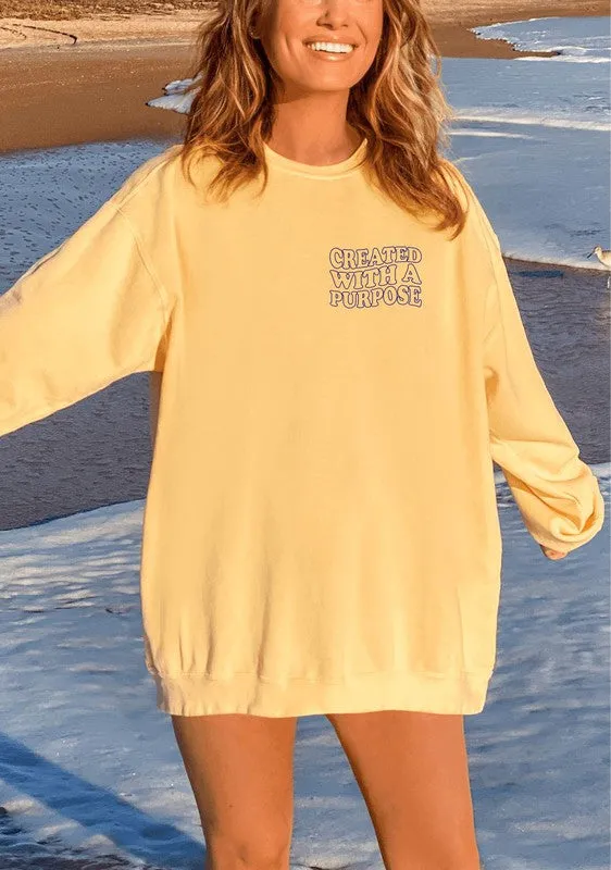 TEEK - Plus Size Created With Purpose Comfort Color Sweatshirt