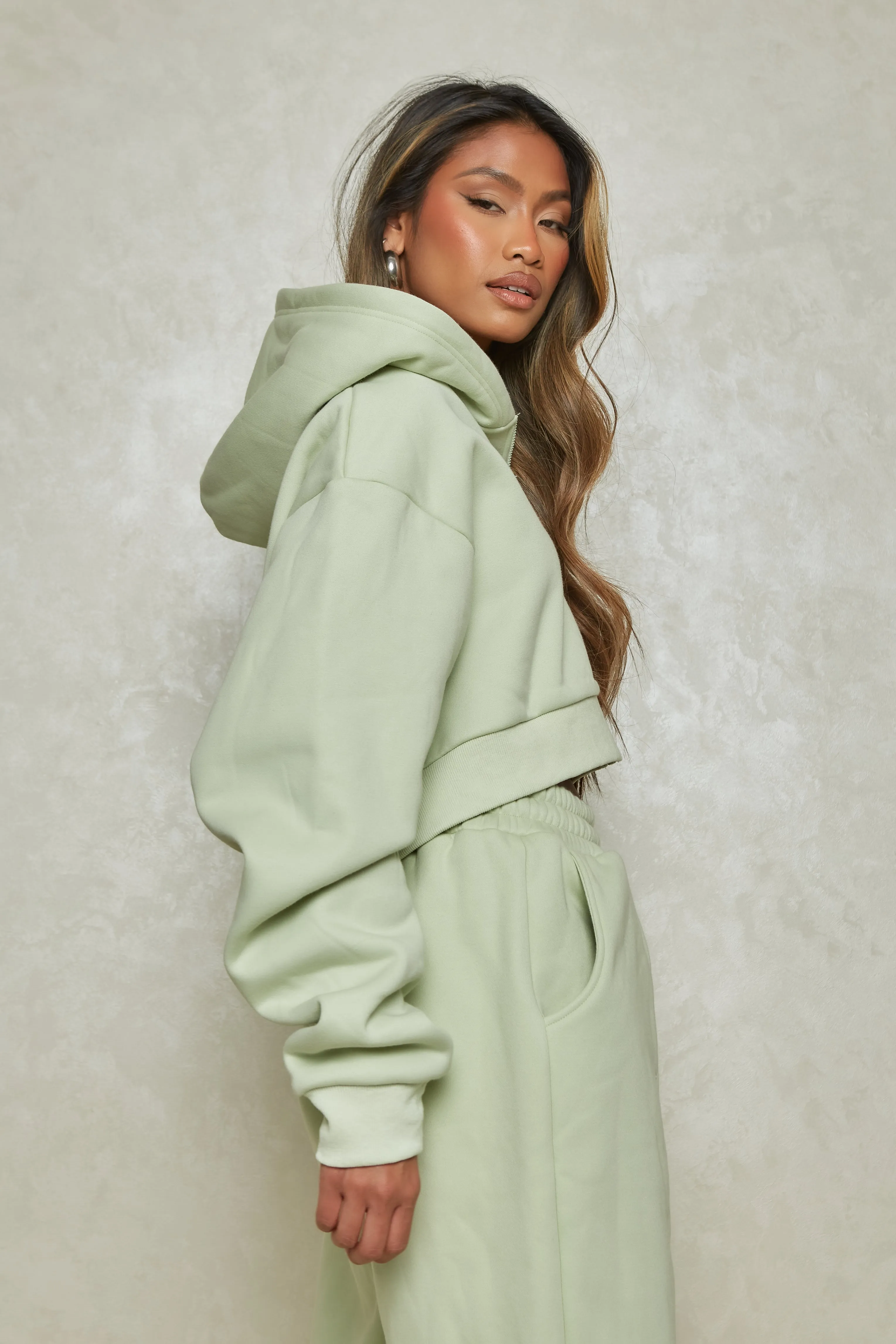 The Essentials Cropped Jacket - Sage