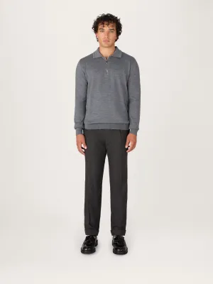 The Lightweight Easy Zip Sweater || Grey | Merino Wool