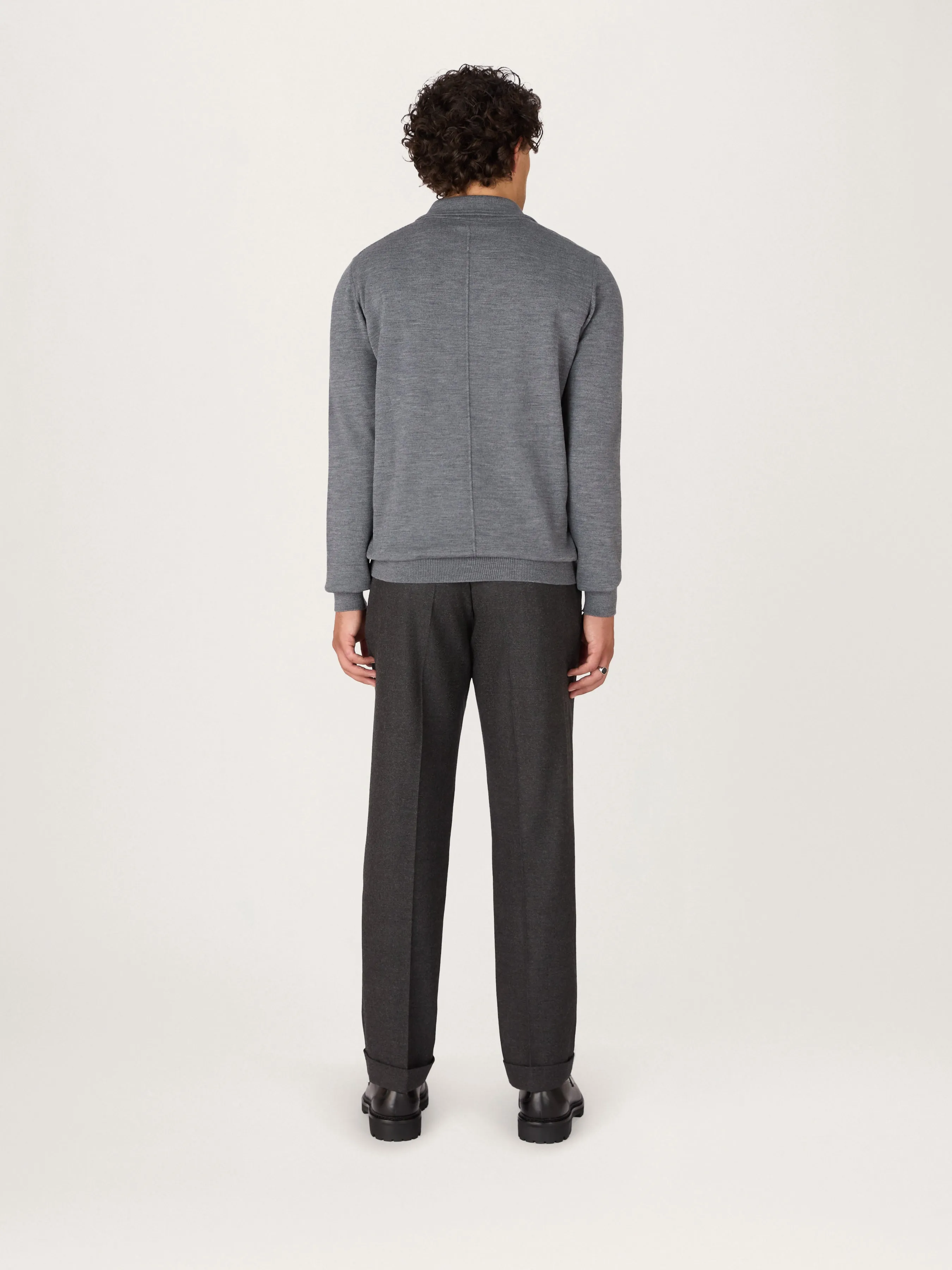 The Lightweight Easy Zip Sweater || Grey | Merino Wool