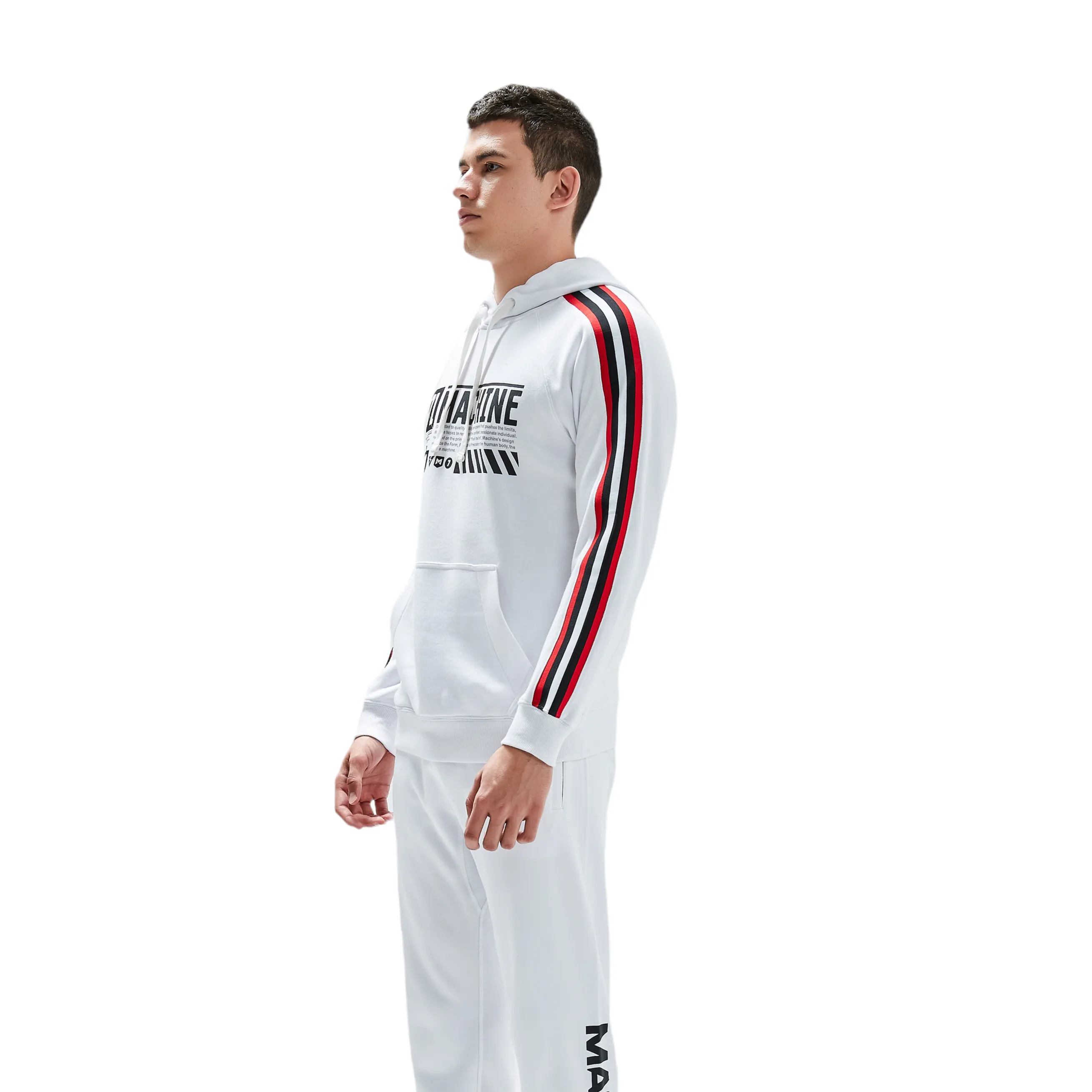 Tremont Hoodie with 3D Stripes in White