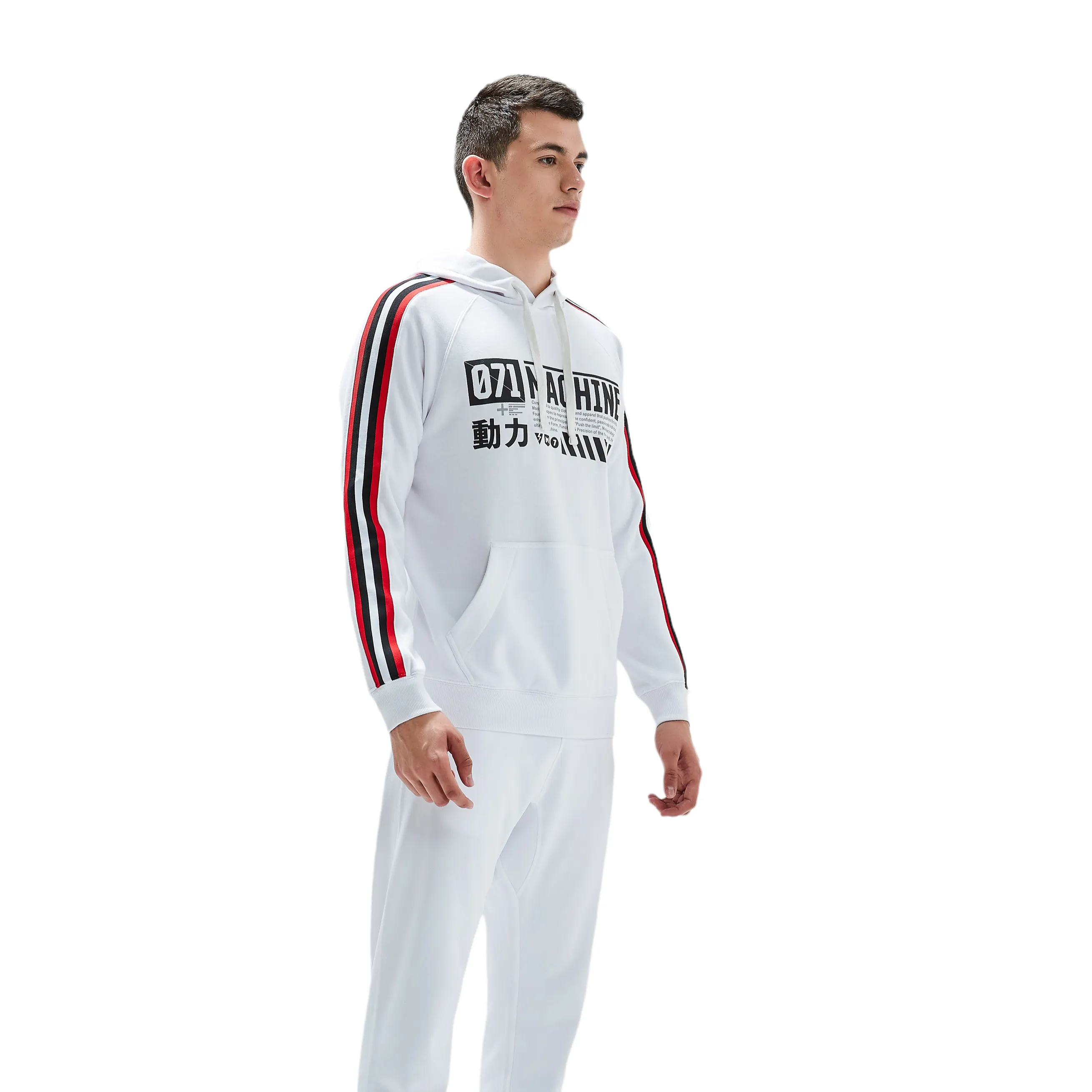 Tremont Hoodie with 3D Stripes in White