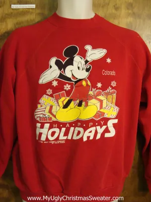 Ugly Christmas Sweatshirt with Micky Mouse