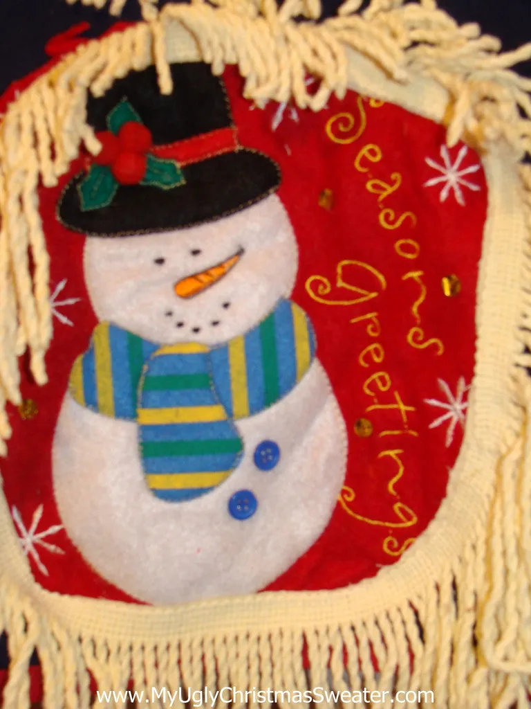 Ugly Christmas Tacky Sweatshirt Grandma Theme with Fringe (q39)