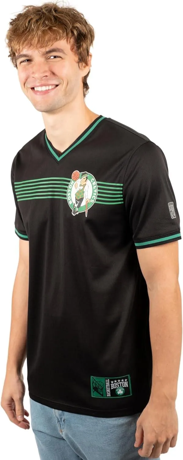 Ultra Game NBA Official Men’s Game Time Soft Mesh Short Sleeve Shirt, Boston Celtics, Black|Boston Celtics