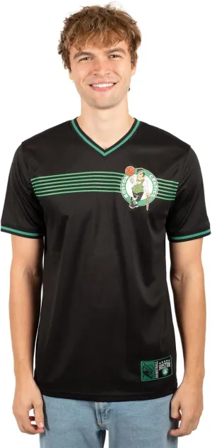 Ultra Game NBA Official Men’s Game Time Soft Mesh Short Sleeve Shirt, Boston Celtics, Black|Boston Celtics