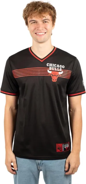 Ultra Game NBA Official Men’s Game Time Soft Mesh Short Sleeve Shirt, Chicago Bulls, Black|Chicago Bulls