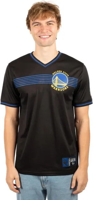 Ultra Game NBA Official Men’s Game Time Soft Mesh Short Sleeve Shirt, Golden State Warriors, Black|Golden State Warriors
