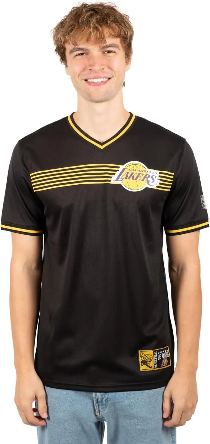 Ultra Game NBA Official Men’s Game Time Soft Mesh Short Sleeve Shirt, Los Angeles Lakers, Black|Los Angeles Lakers