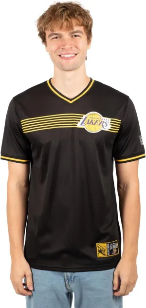 Ultra Game NBA Official Men’s Game Time Soft Mesh Short Sleeve Shirt, Los Angeles Lakers, Black|Los Angeles Lakers