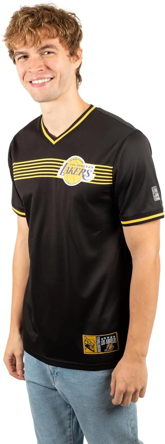 Ultra Game NBA Official Men’s Game Time Soft Mesh Short Sleeve Shirt, Los Angeles Lakers, Black|Los Angeles Lakers