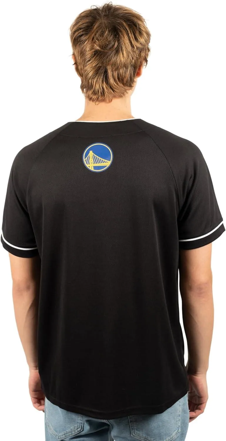 Ultra Game NBA Official Men’s Super Soft Button Down Baseball Shirt, Golden State Warriors, Black|Golden State Warriors
