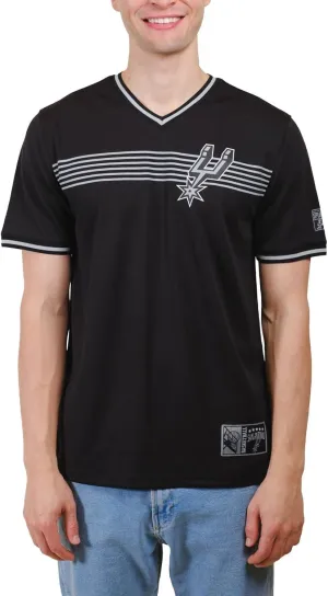 Ultra Game NBA San Antonio Spurs Men's Game Time Soft Mesh Short Sleeve V-Neck Tee Shirt|San Antonio Spurs
