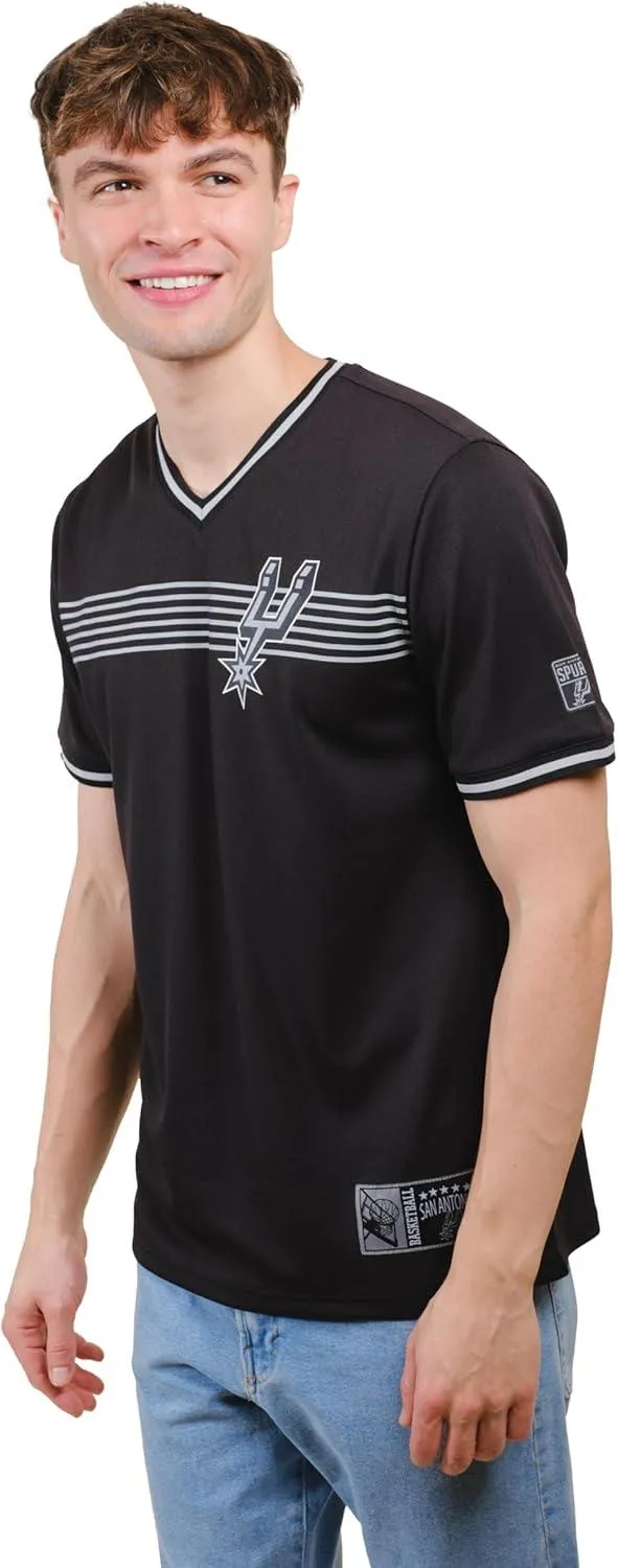 Ultra Game NBA San Antonio Spurs Men's Game Time Soft Mesh Short Sleeve V-Neck Tee Shirt|San Antonio Spurs