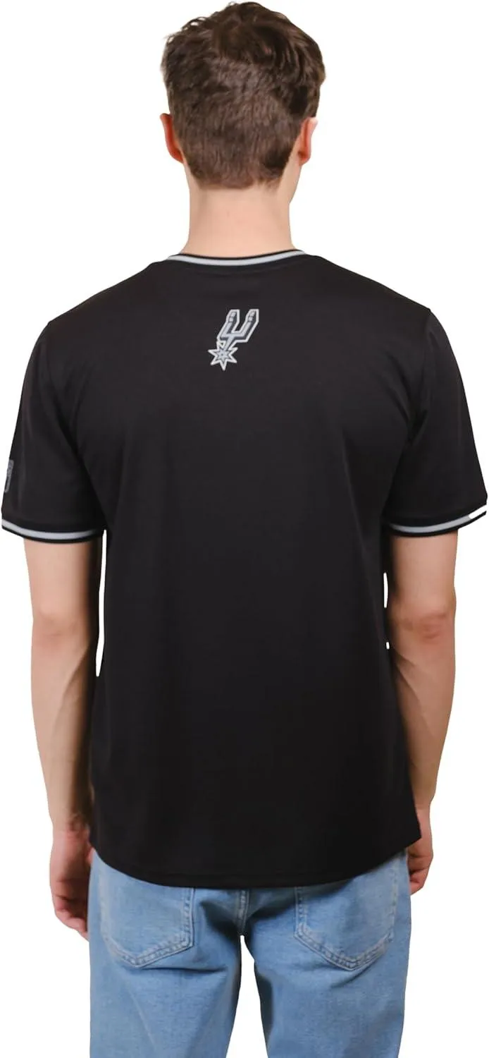 Ultra Game NBA San Antonio Spurs Men's Game Time Soft Mesh Short Sleeve V-Neck Tee Shirt|San Antonio Spurs