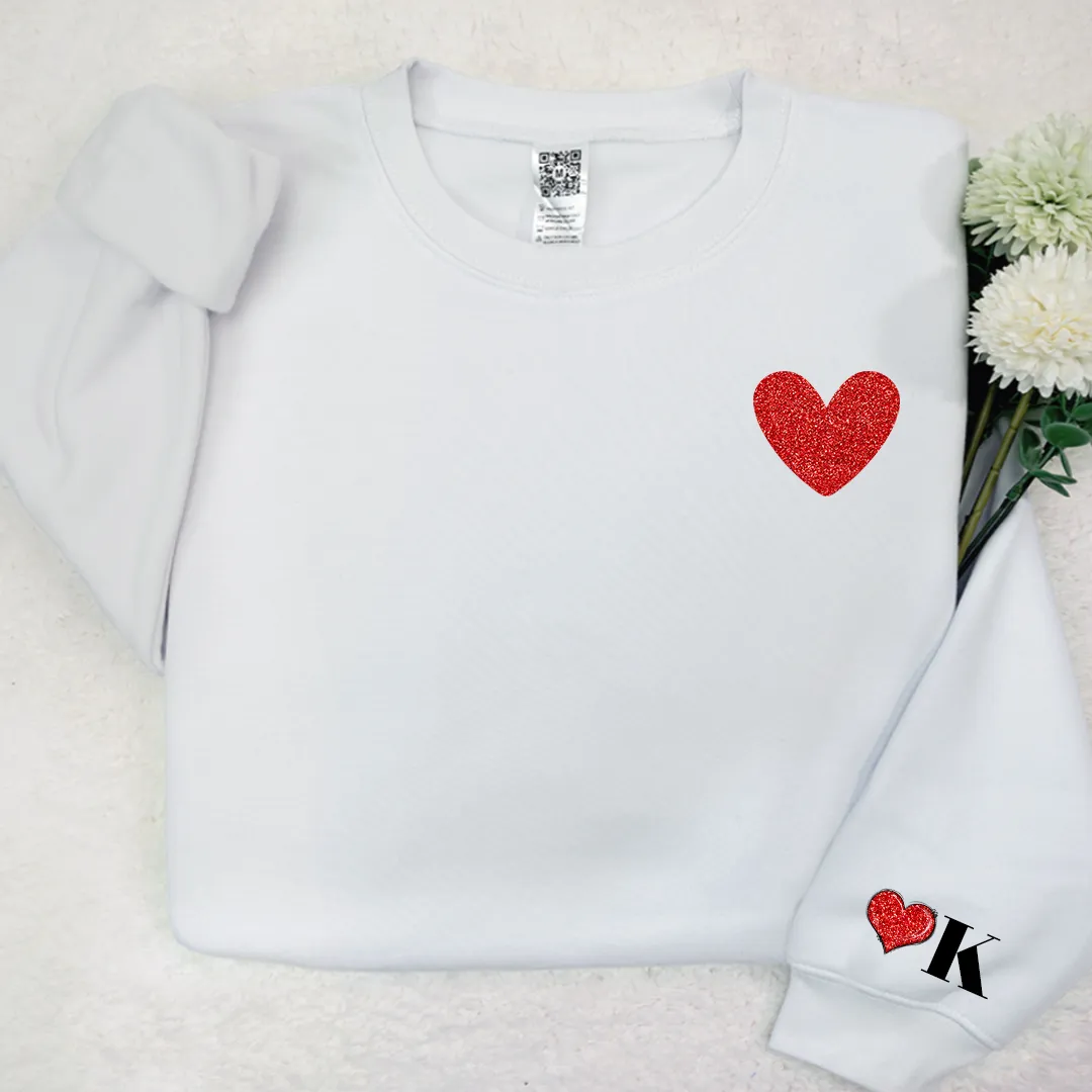 Valentines Sweatshirt Glitter Gifts Custom Nickname Sweatshirt