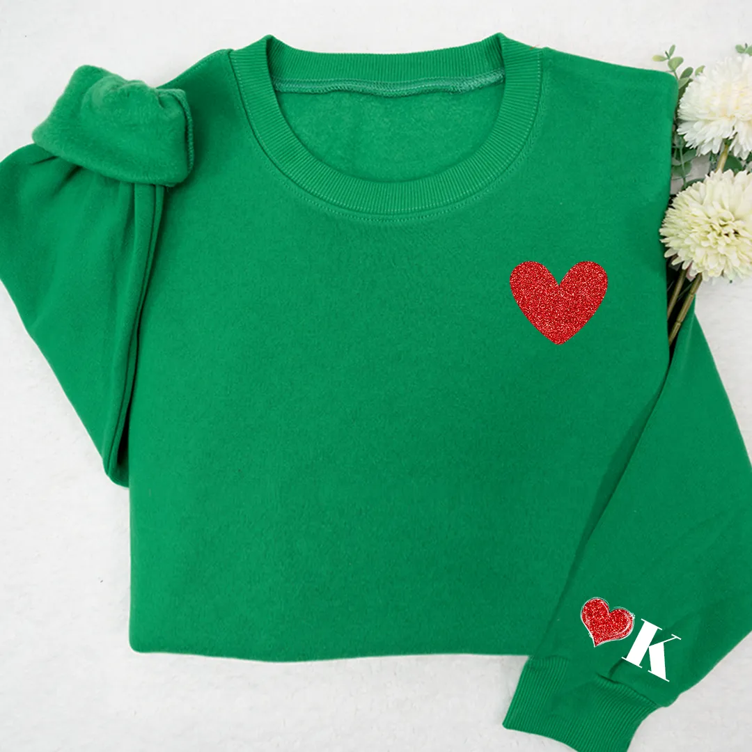 Valentines Sweatshirt Glitter Gifts Custom Nickname Sweatshirt