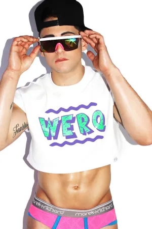 Werq Crop Sleeveless Sweatshirt- White