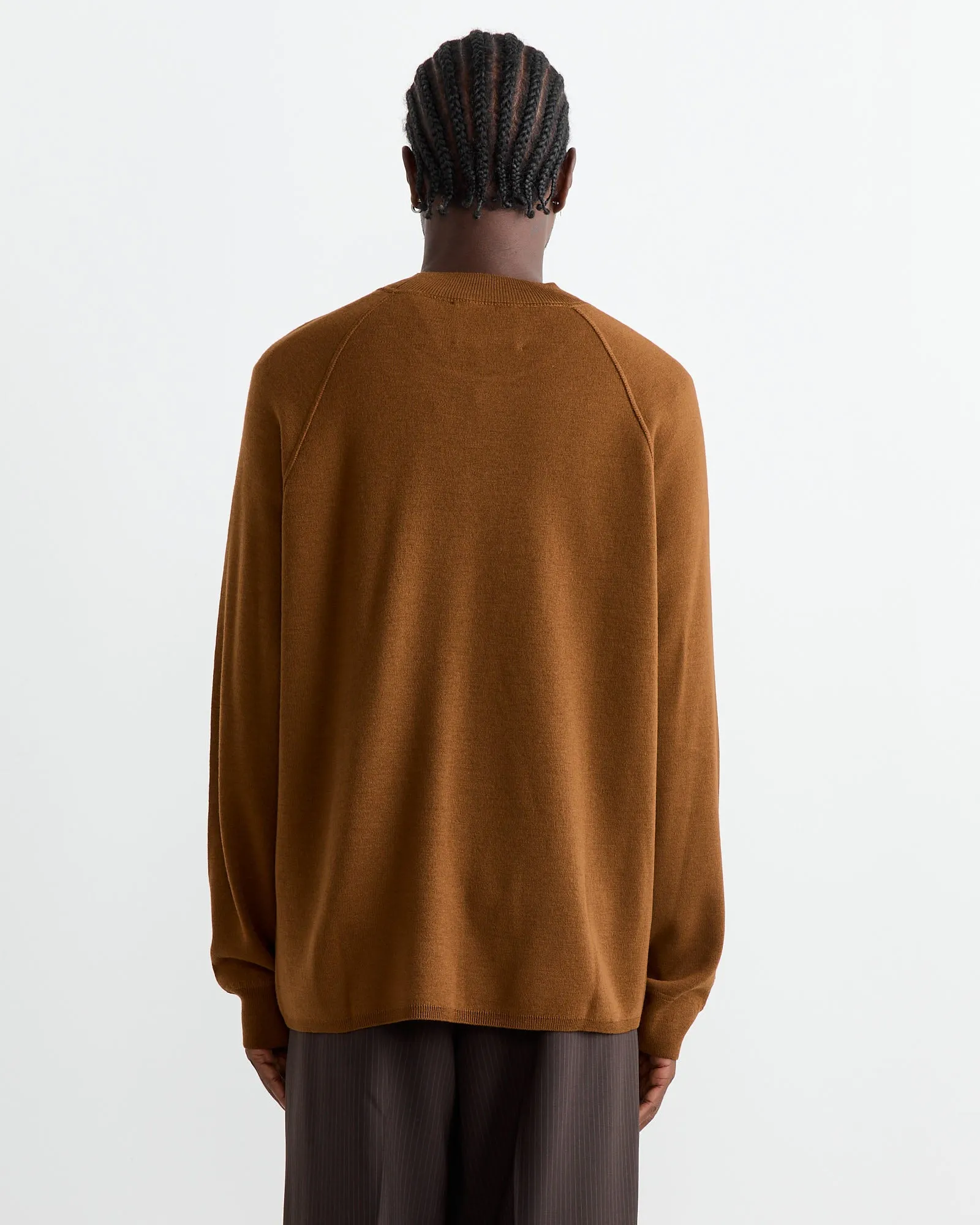 Wide Neck Sweatshirt in Tobacco