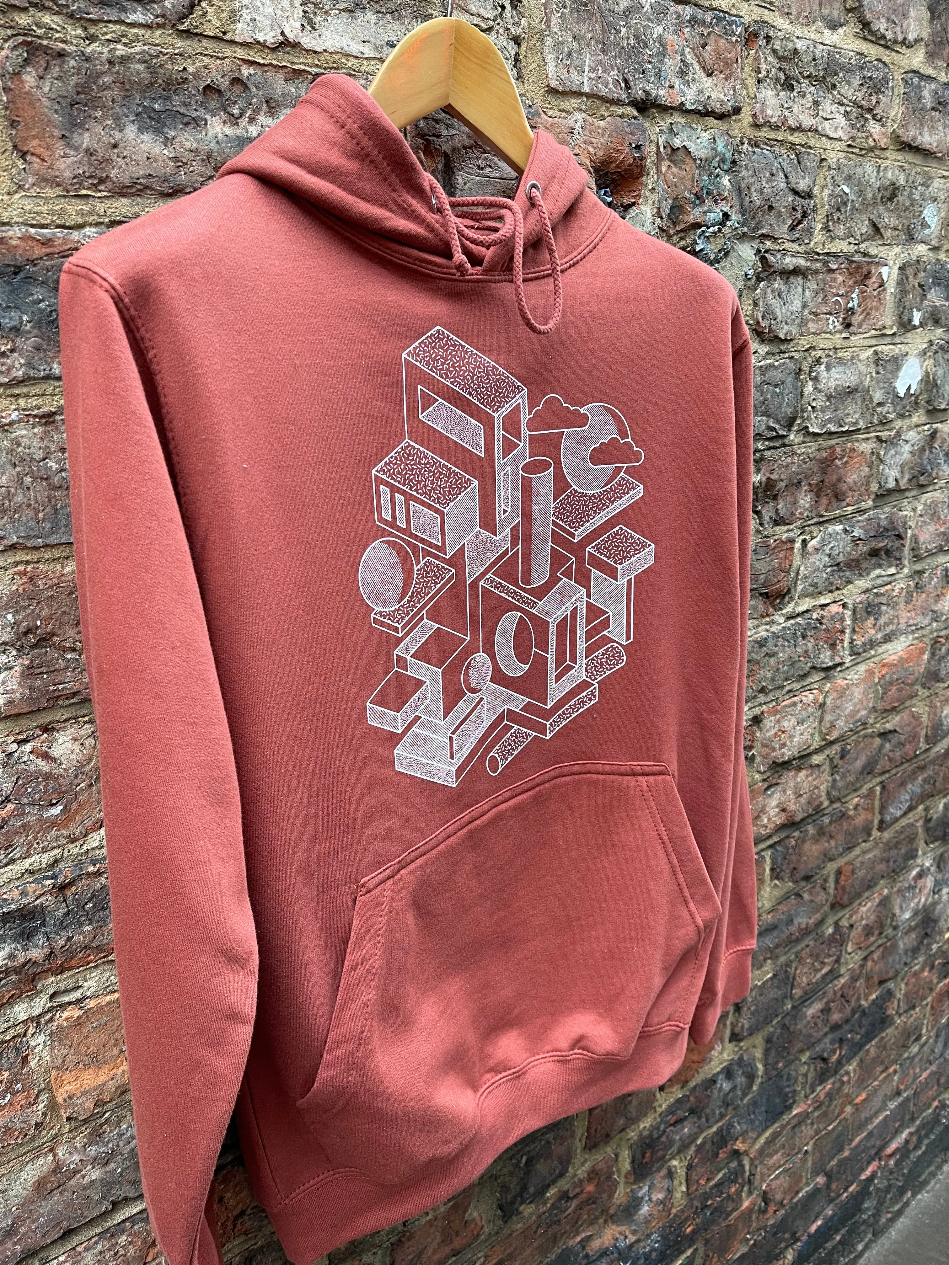 Winstons - Blocks Hoodie - Rusty Red